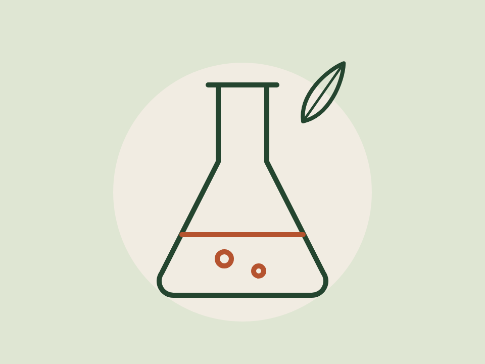 Line drawing of a laboratory flask